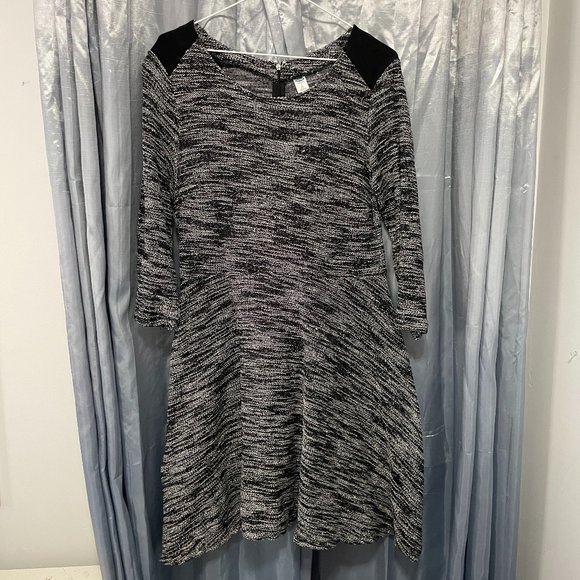 OLD NAVY Grey Knit Flare Dress Size L - Picture 1 of 5